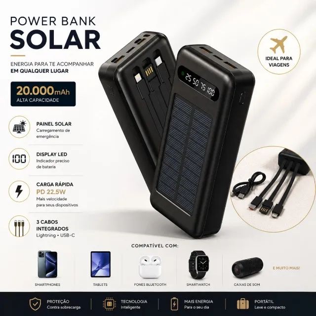Power Bank Solar 20.000Mah 