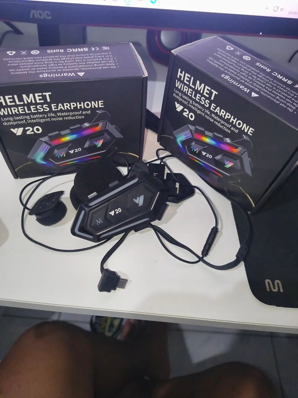 2 intercomunicador, Y20, Bluetooth. Valor R$60,00 cada, - Foto 2