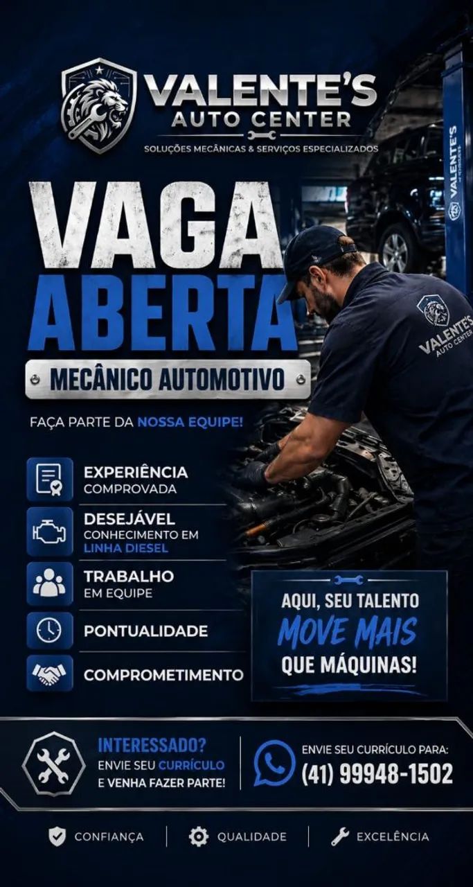 VAGA PARA MECÂNICO 