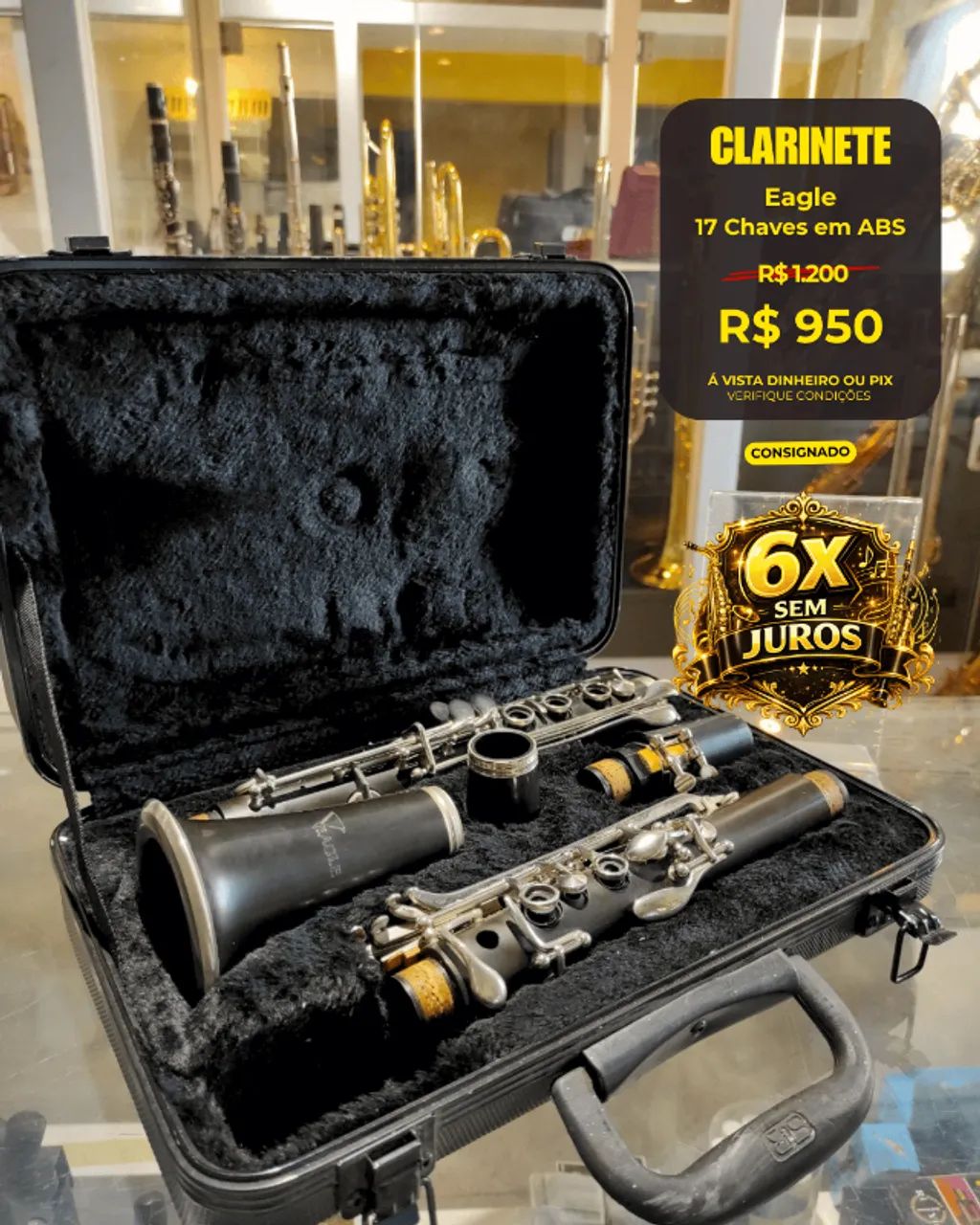 Clarinete Eagle 17 Chaves em ABS  