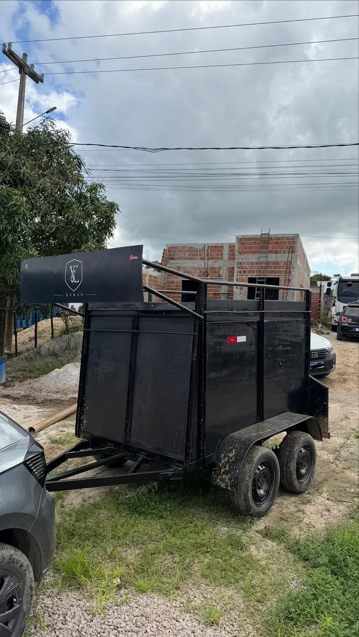 Reboque carroça para 2 cavalos 2 eixos trucado - Foto 5