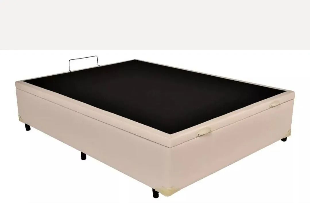 Cama baú box casal - avaria no pé  com Colchão 