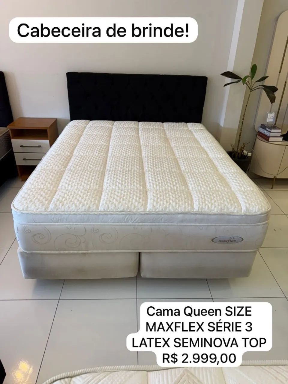 Colchão Queen MAXFLEX LÁTEX TOP COM BASE E CABECEIRA 