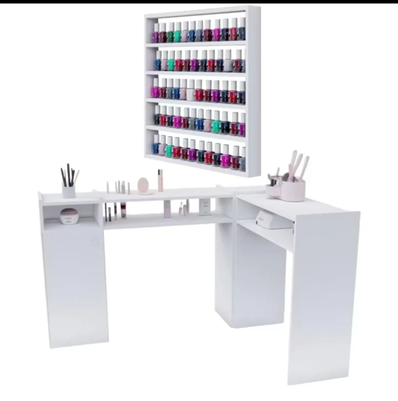Mesa de manicure e com porta de esmaltes 
