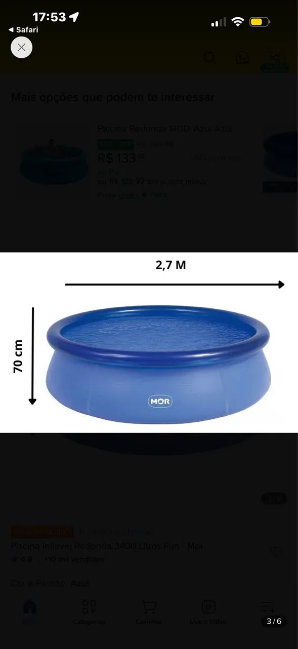 PISCINA MOR 3400L + BOMBA - Foto 4