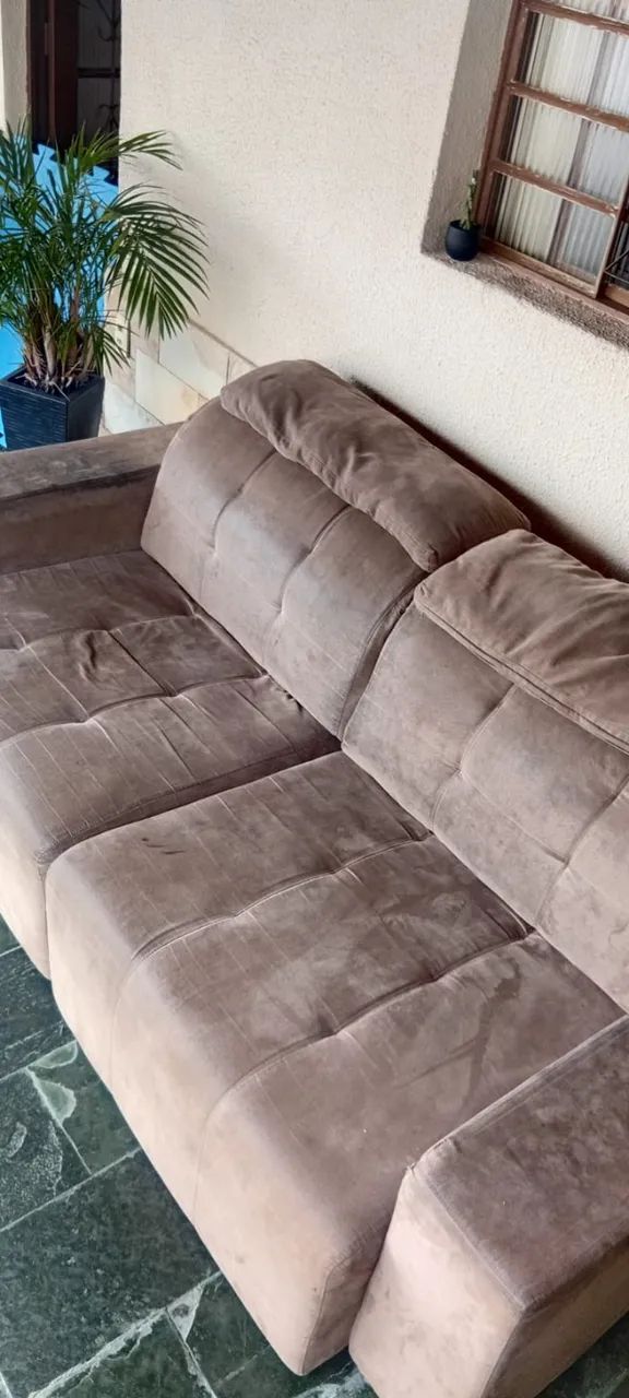 Sofa Retrátil 3 lugares usado - Foto 4