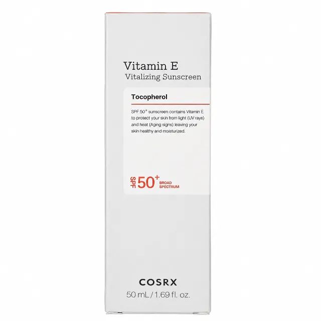 COSRX Vitamin E Vitalizing Sunscreen FPS 50+ 50 ml - Novo