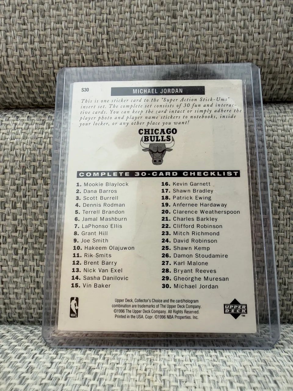 Michael Jordan Upper Deck Collector?s Choice 1996 Super Action Stick-UMs S30 - Foto 3