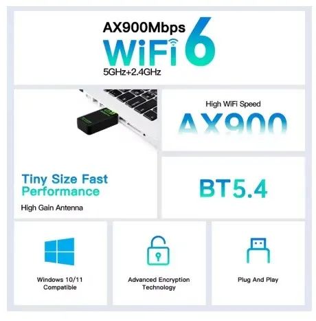 Adaptador 2in1 Wi-FI 6 Dual Band + Bluetooth 5.4. Entrego. LEIA - Foto 3