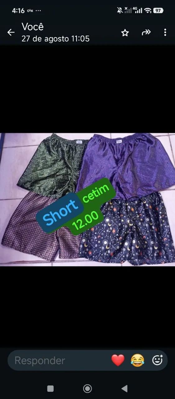 Shorts de durmi setim confortável ótimo 