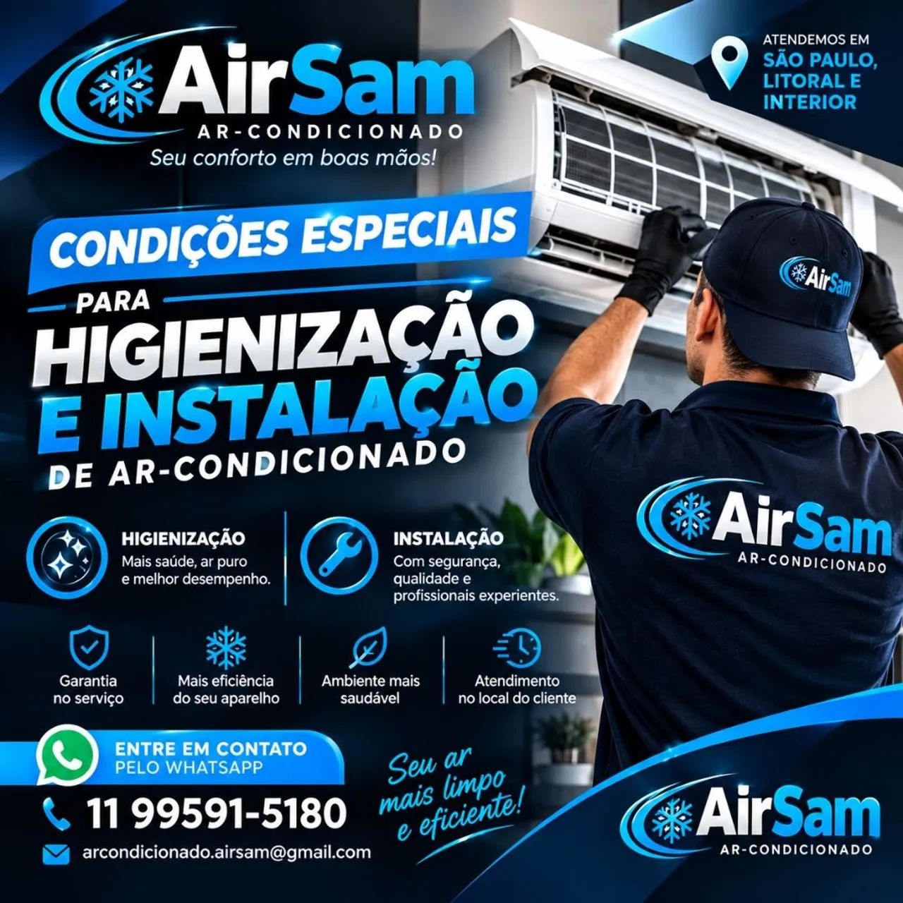 Instalação e higienização Ar-condicionado Split  - Foto 3