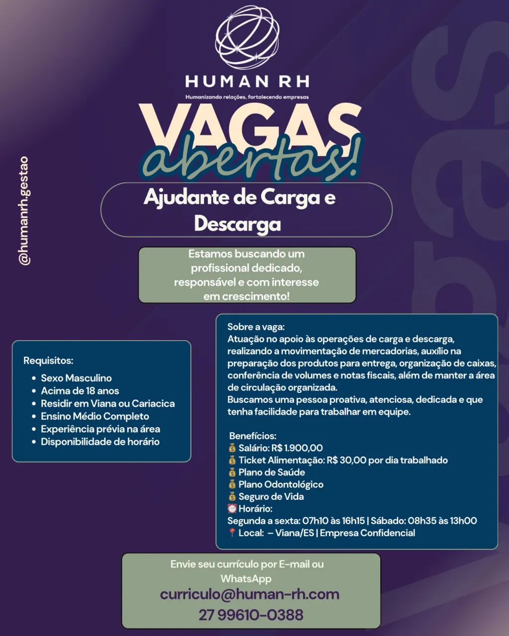 CONFERENTE | AUX DE CARG E DESCARGA - VIANA  - Foto 2