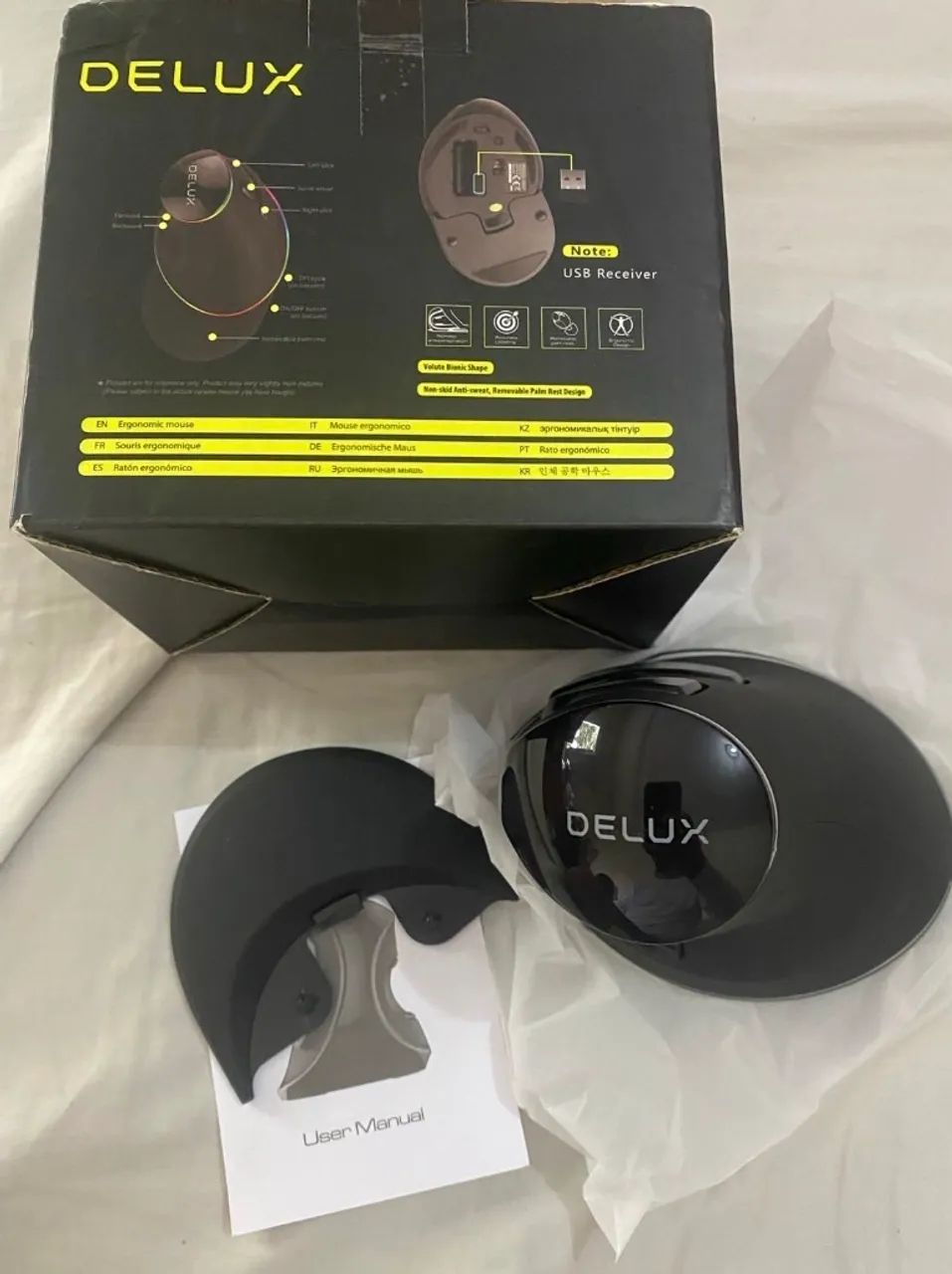 mouse vertical delux ergonomic series m618plus rgb black - Foto 4
