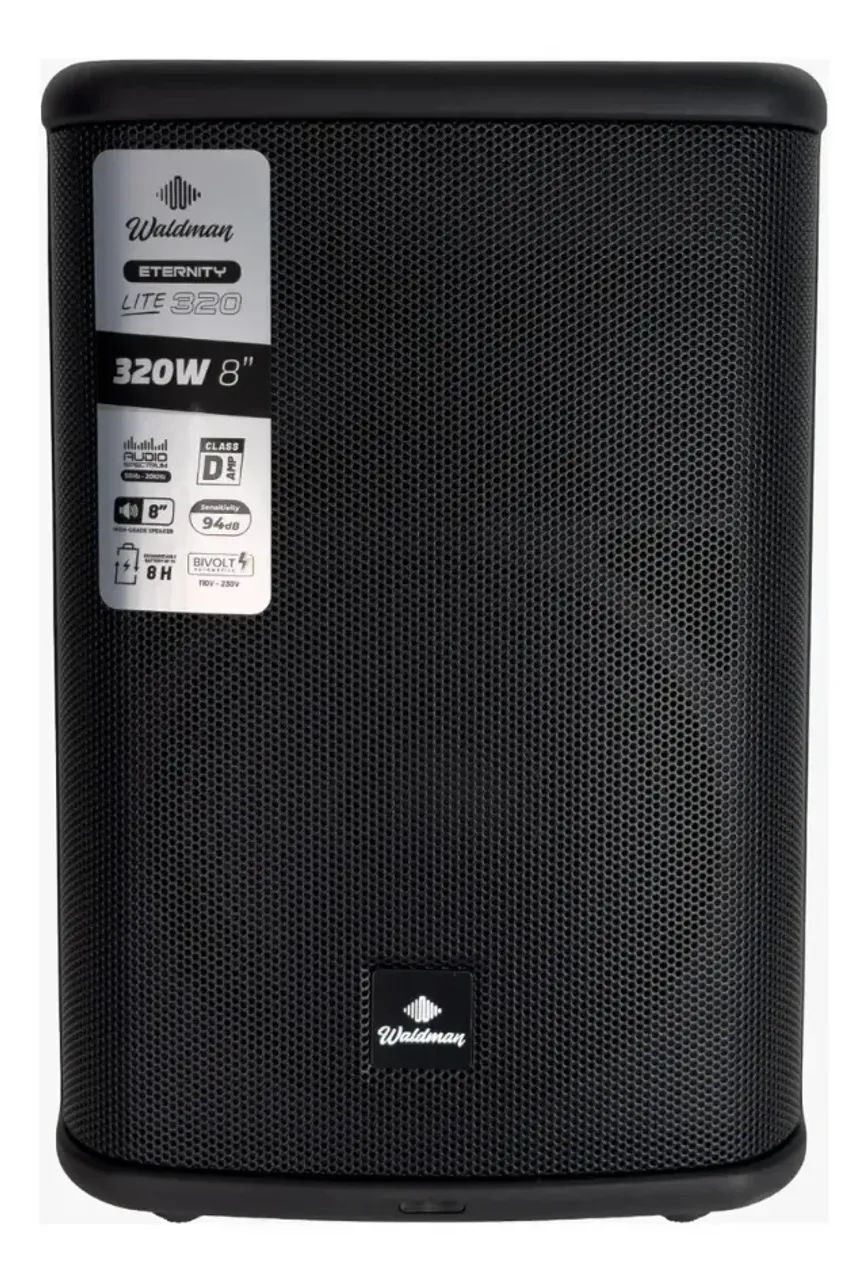 Caixa De Som Ativa Waldman Etl-320 8 Polegadas Amplificada 8 horas de bateria