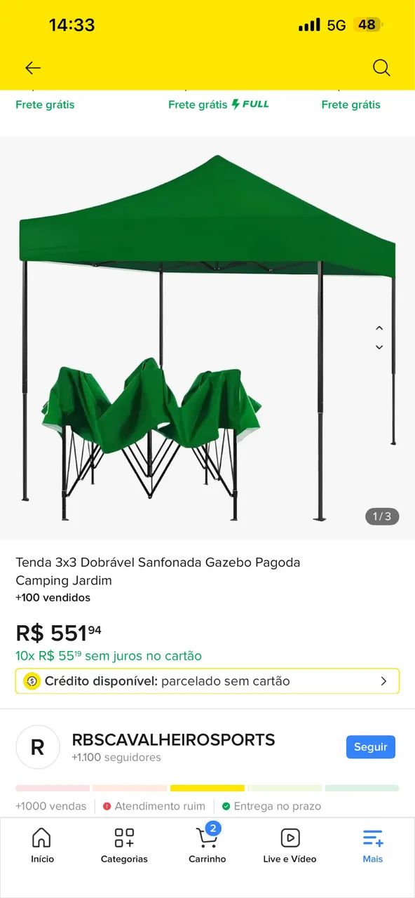 Gazebo verde 3x3 - Foto 2