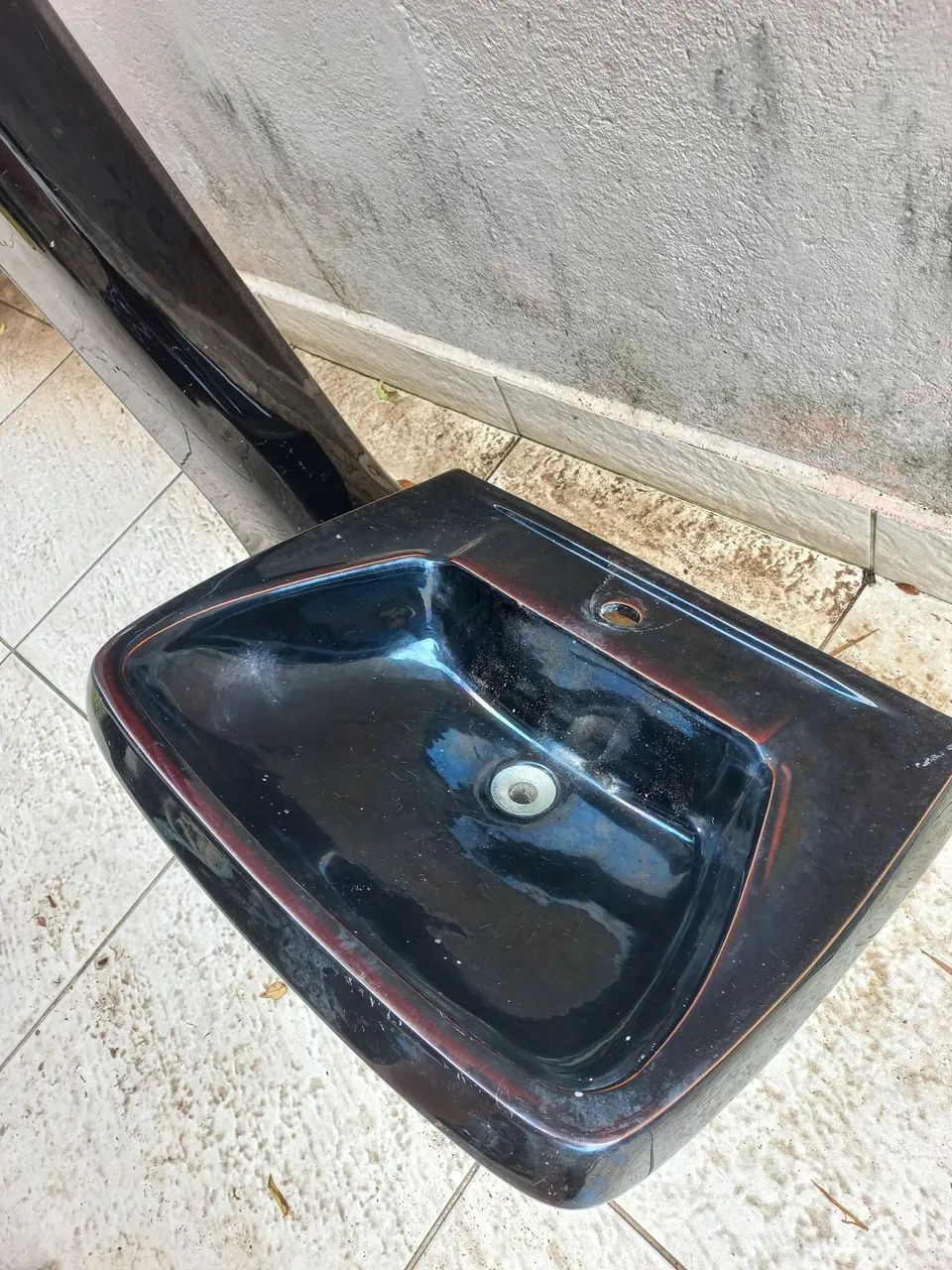 Kit lavatório com coluna preto (pia e coluna) - Foto 2