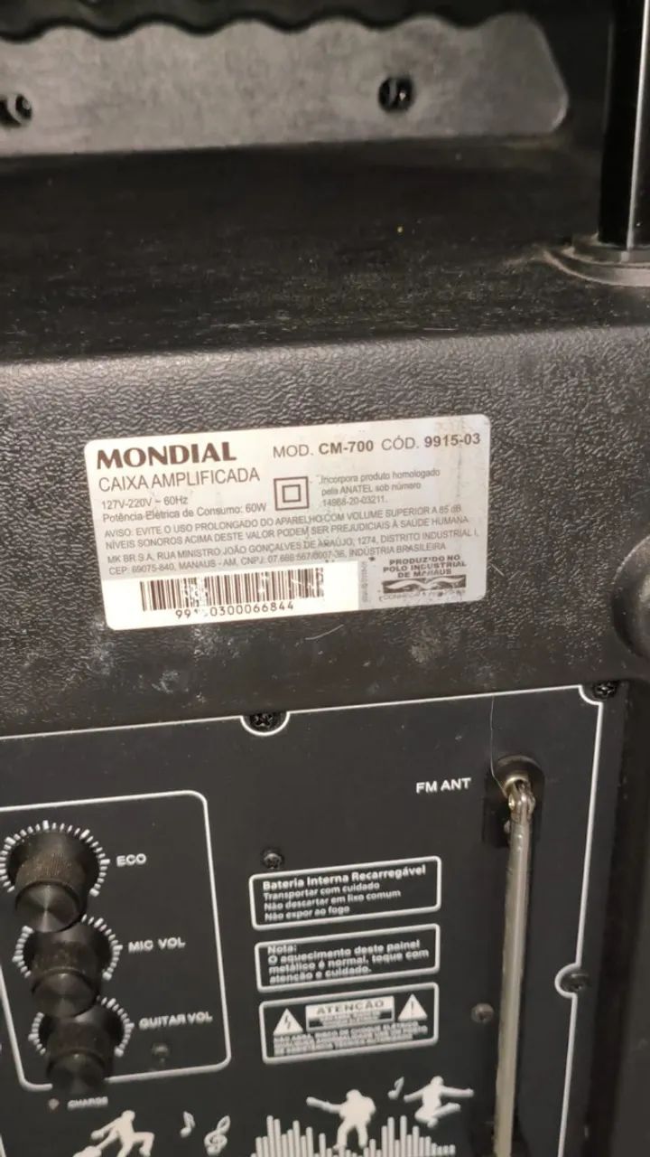 Caixa de Som Amplificada Mondial CM 700 (15 Polegadas) - Foto 4