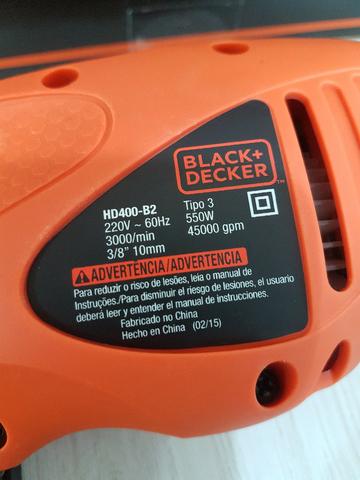 Furadeira de Impacto 3/8 POL 550W HD400 Black & Decker - Foto 3