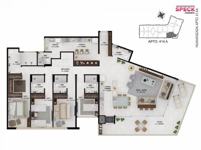 Apartamento à venda com 5 dormitórios em Jurerê, Florianópolis cod:CO000496 - Foto 3