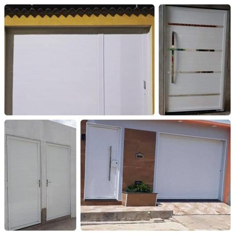 Portão de alumínio e porta