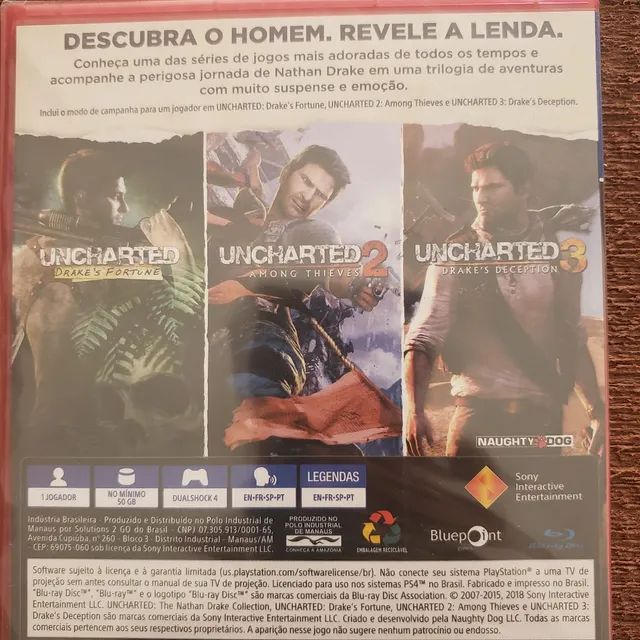 Uncharted Collection Ps4 Mídia Física Lacrado