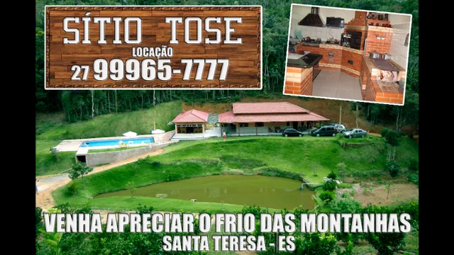 sitio com piscina - santa teresa