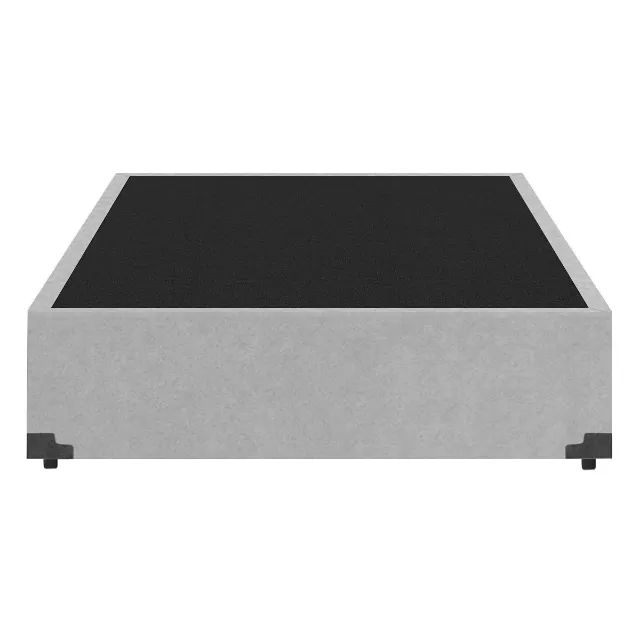 Base Box Casal  Suede Cinza 38x138x188