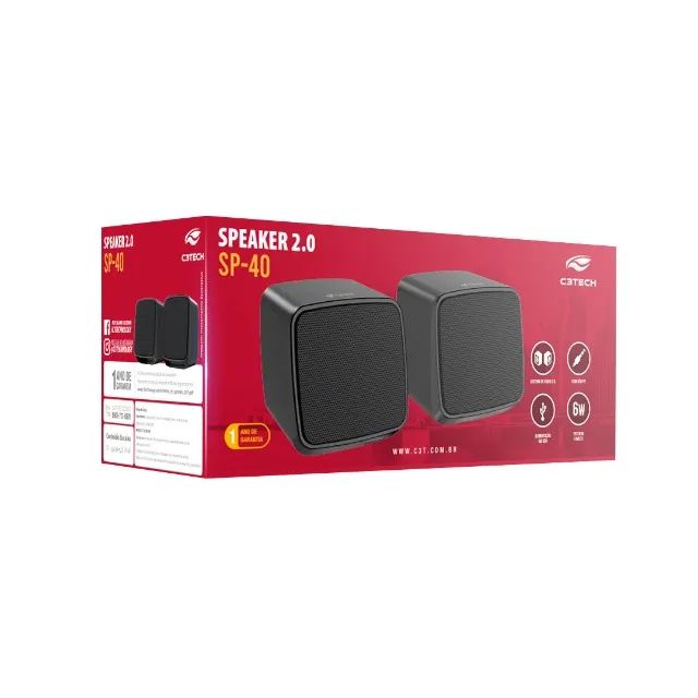  Caixa de Som C3Tech SP-40BK 2.0 Preta - WZetta - Foto 4