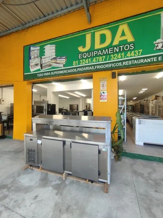 Balcão de encosto refrigerado com porta condimentos em inox - tamanho 2,00 m - Foto 2