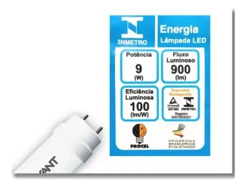 Kit Com 5 Lampadas Led Tubular 9w 60cm T8 Branco Frio 6500k - Foto 2