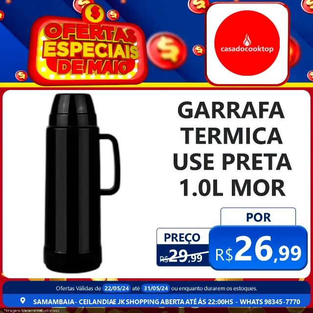 Garrafa termica mor use preta 1.0L                   