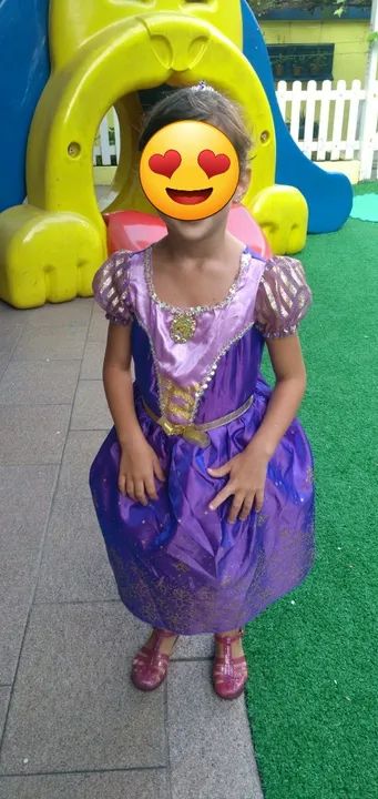 Fantasia Rapunzel Infantil tam 3/4 anos