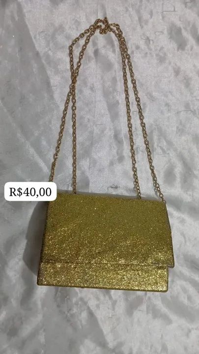 Bolsa feminina dourada festa 