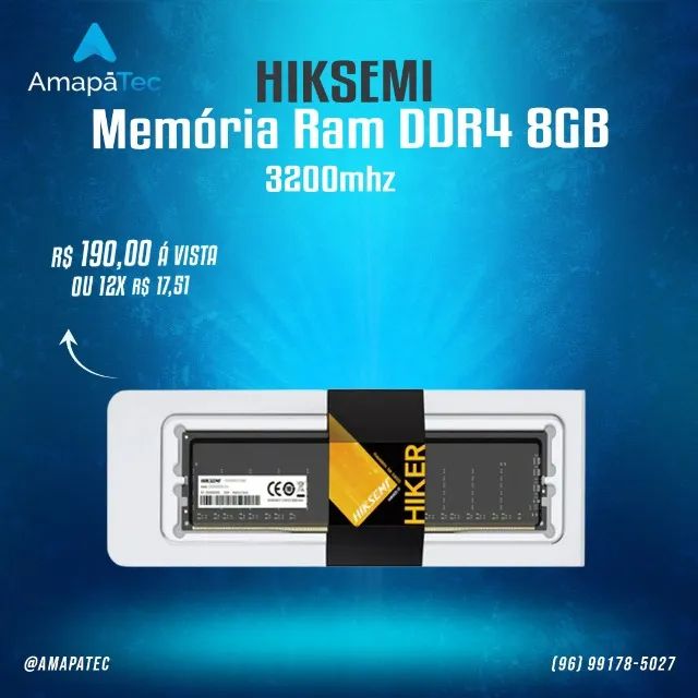 Memória Ddr4 Hiksemi 8gb 3200 Mhz