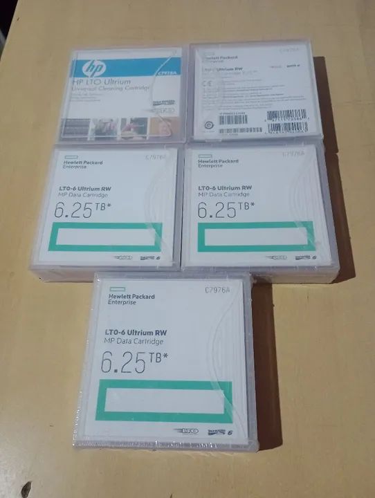 Cartuchos de fita LTO-6 Ultrium RW 6.25TB HP