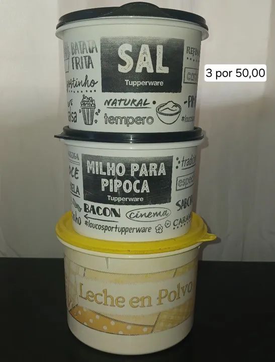 Jogo de potes de plastico decorados para cozinha - Foto 3