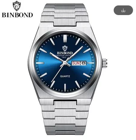 Relógio masculino de aço inoxidável dourado Binbond - Foto 4