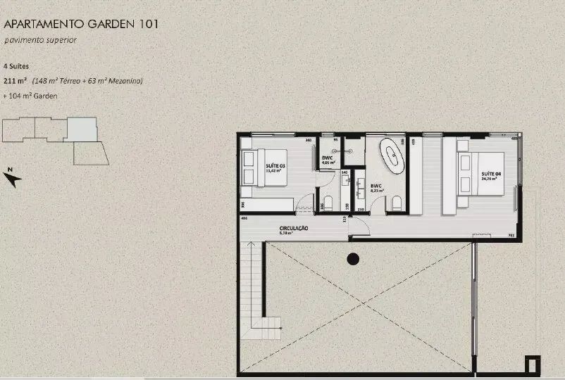 DUPLEX GARDEN - 4 DORMITÓRIOS - 200M² PRIVATIVOS - AP1336 - Foto 4