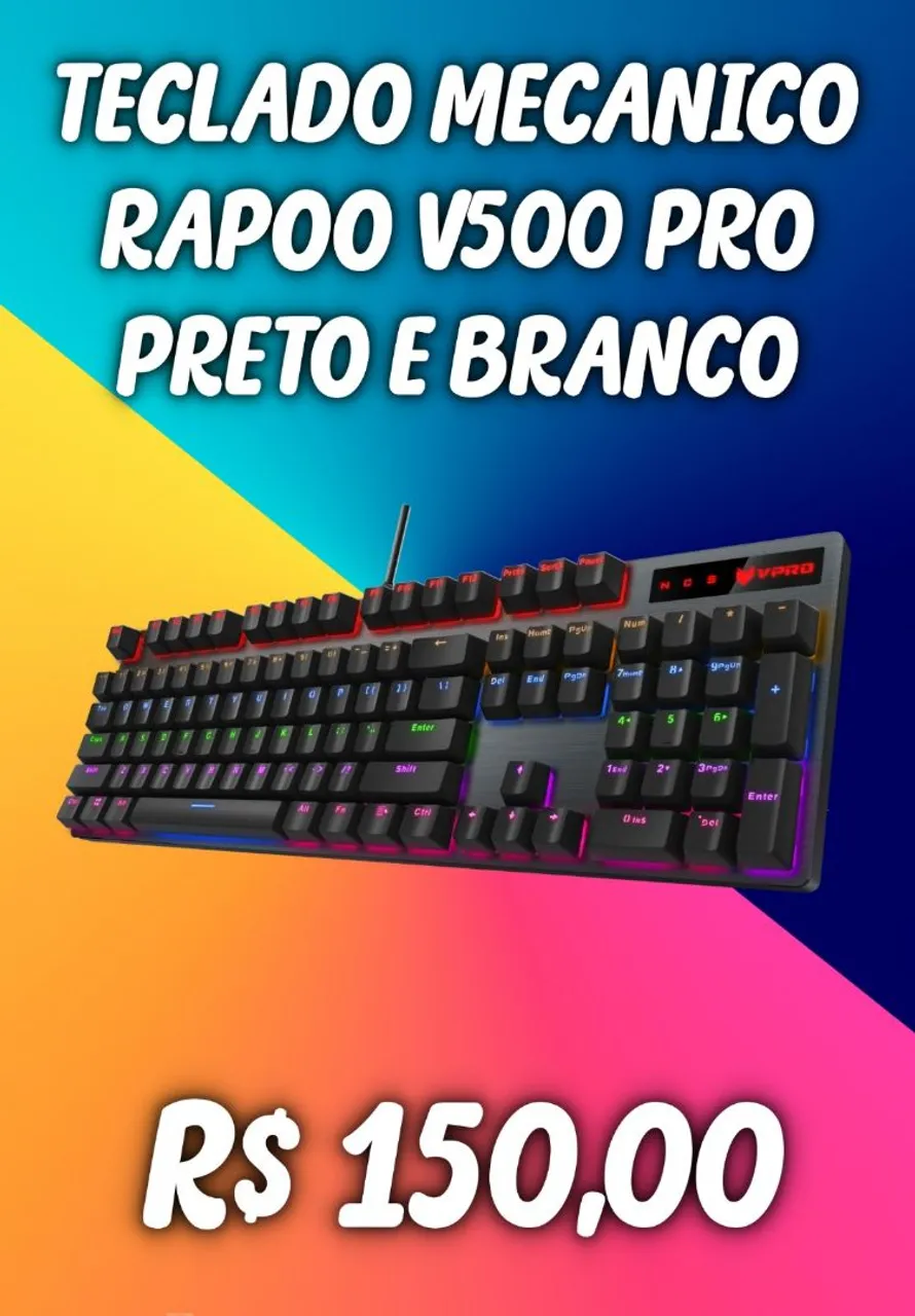 Teclado Mecânico Rapoo V500 Pro - Branco