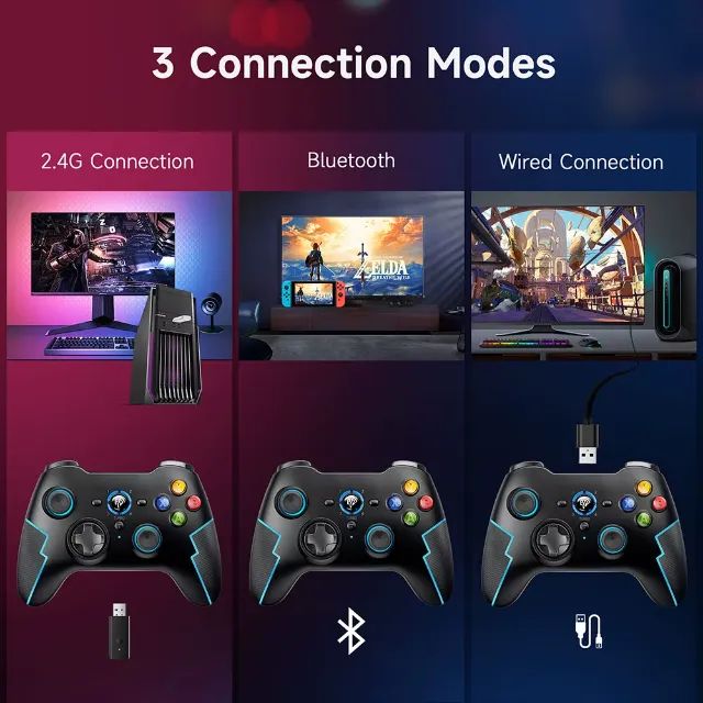 Controle Gamepad sem fio Easysmx 9013 Pro para PC, Switch e Android Cor Preto - Foto 6
