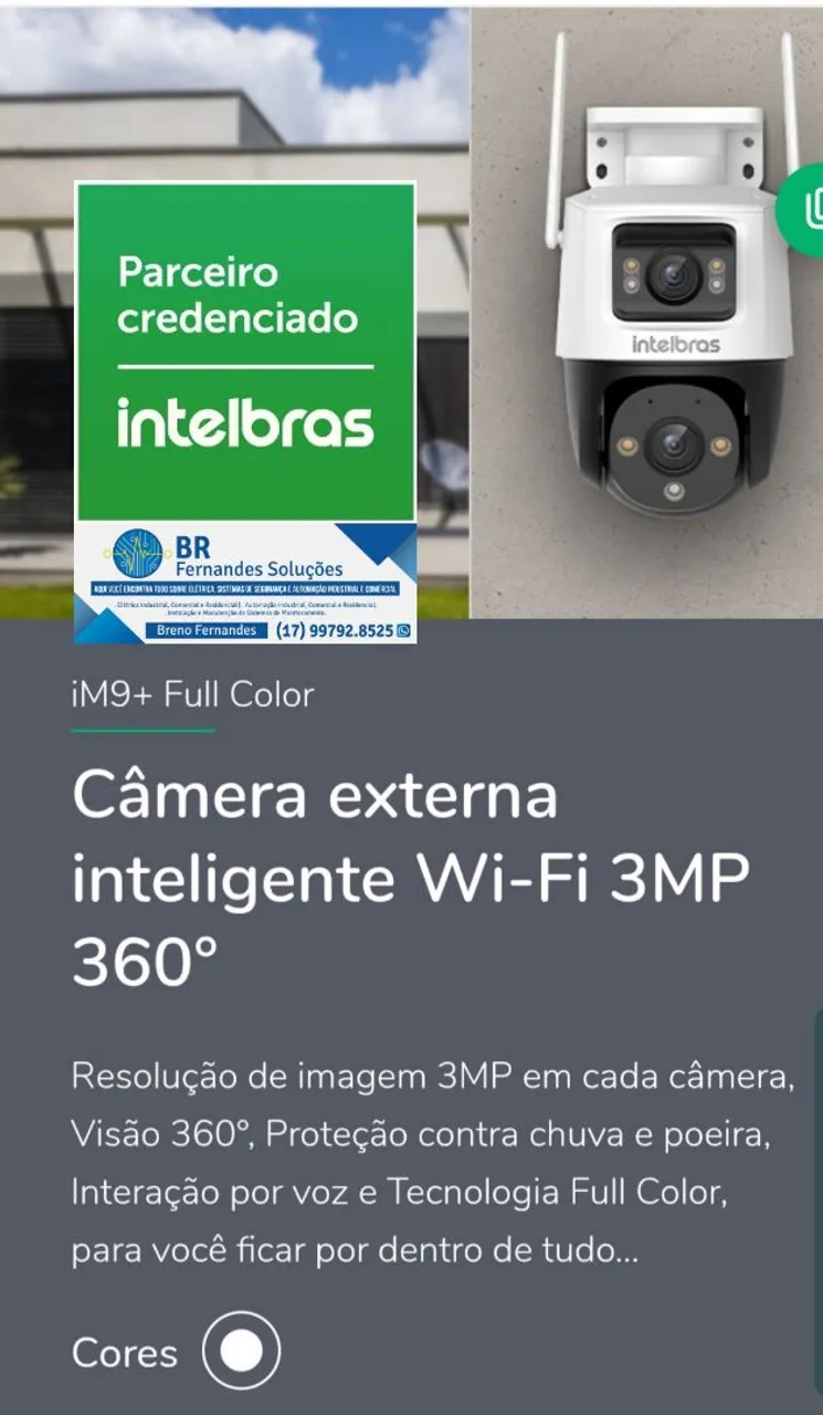 Câmera Wi-Fi 360° Intelbras iM9+ Full Color