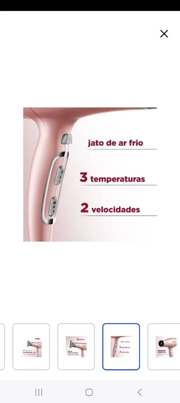 Secador de Cabelo Mondial Gold Rose - Novo - Foto 4