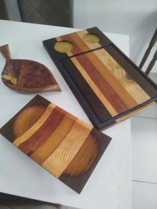 Conjunto de Tábuas de Madeira para Queijos e Petiscos