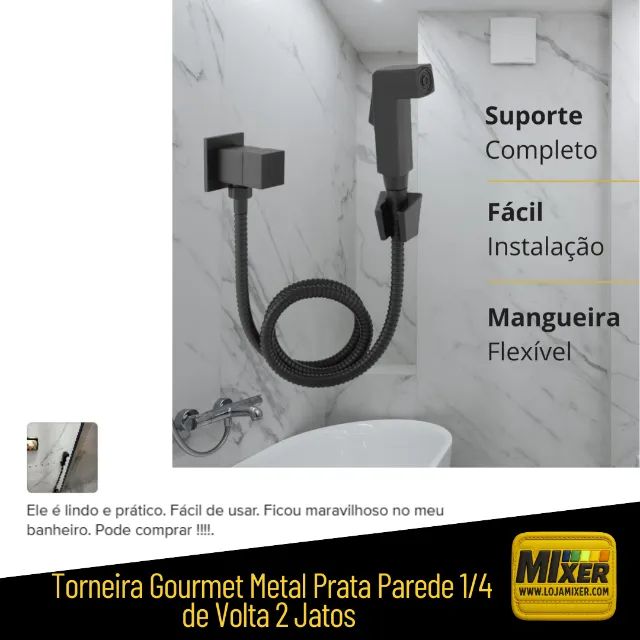 Ducha Higiênica - Acabamento Preto em Metal para Lavabo e Suíte _ CS165 - Foto 3