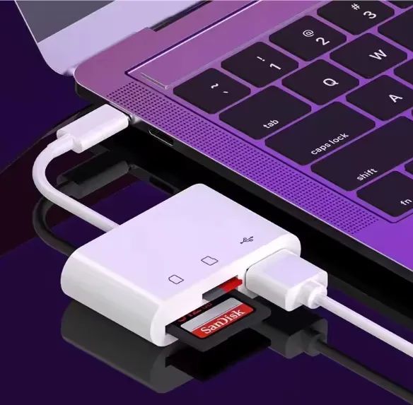 Adaptador tipo c com leitor de cartão de memória  - Foto 3