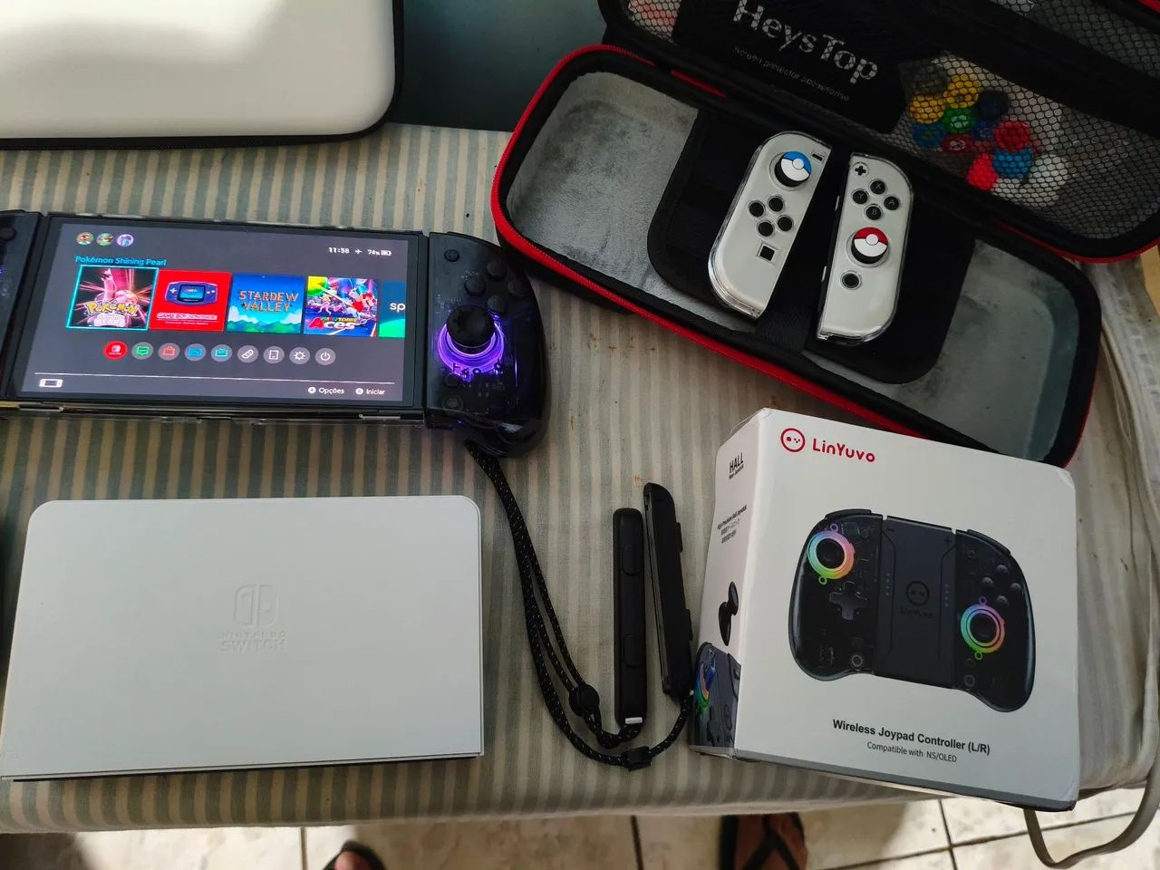 Nintendo switch Oled Desbloqueado 256gb Completo 64310773083011124