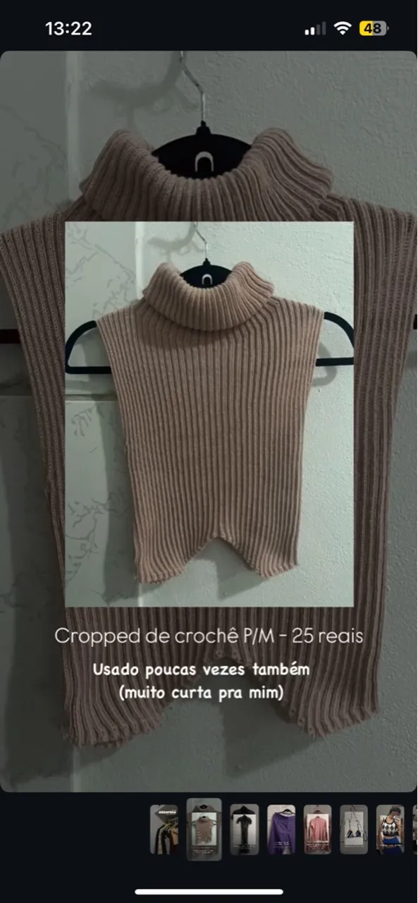 Cropped de crochê P/M - 25 reais