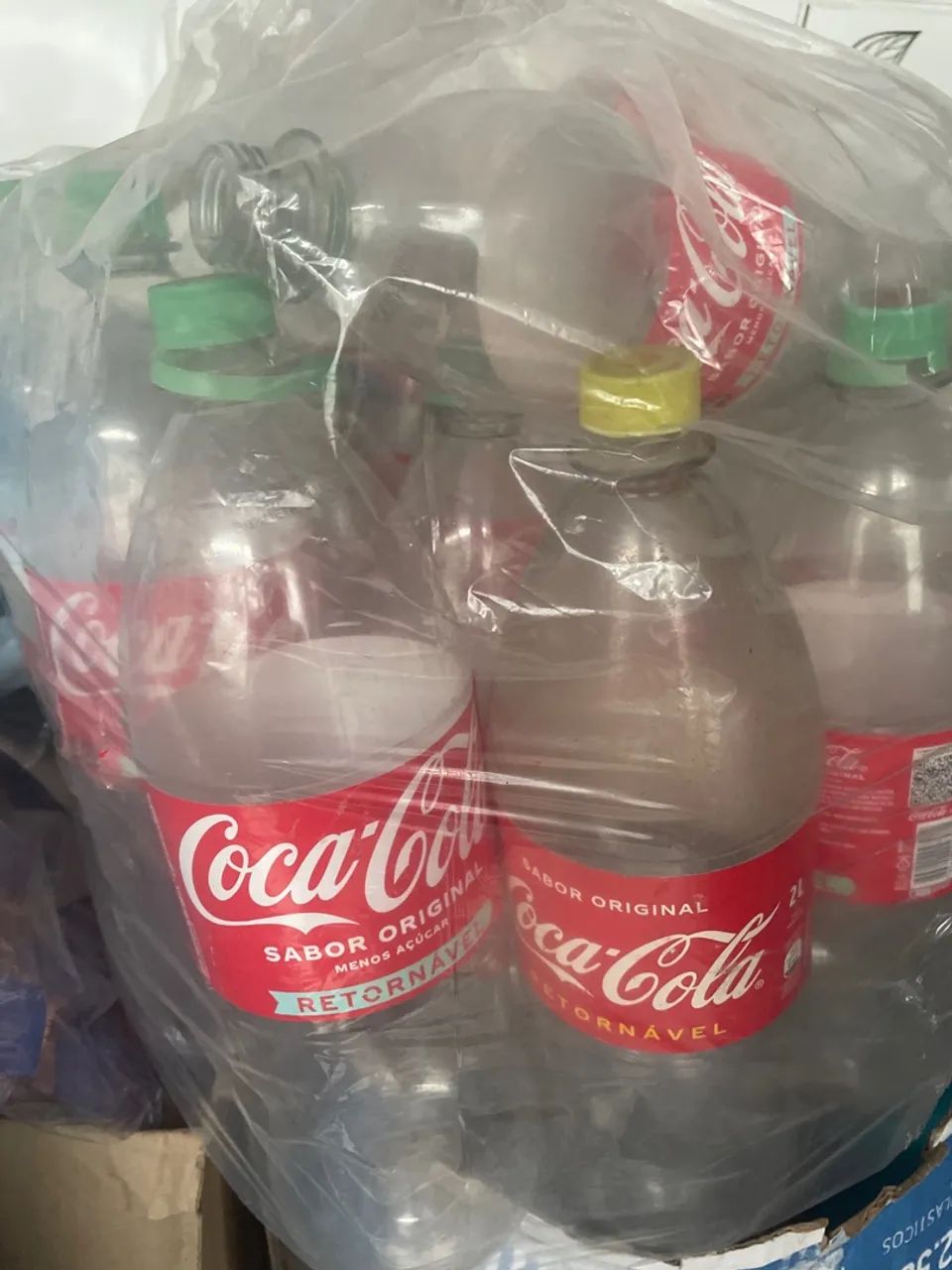 Garrafas de Coca-Cola retornáveis