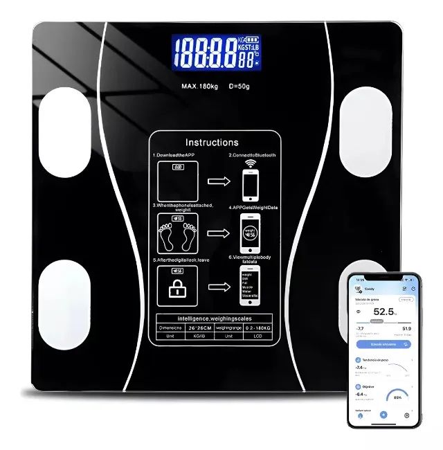Balança Bioimpedância Imc Digital Aplicativo Bluetooth 180kg - Nova Na Caixa Lacrada