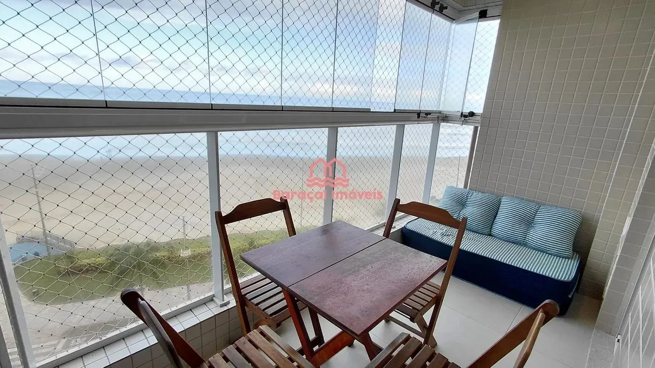 Apartamento no bairro Caiçara para alugar frente mar, 1 suíte, lazer, mobiliado.